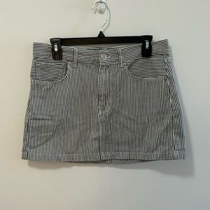 Mango searsucker denim skirt